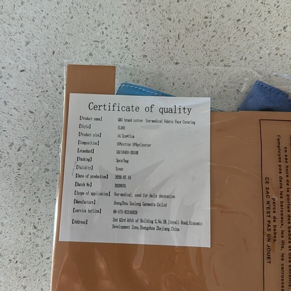 NWT Fossil Social Face Covering Bundle of 3 in a pack Denim Color Blue - Picture 6 of 9